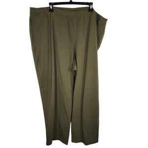Catherines Suprema Collection Pant Tapered Leg Size 3X 26/28 Green Pockets Knit